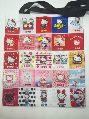 Hello Kitty Multi-Year Panel Tote - Red, Pink, Blue, White, Black